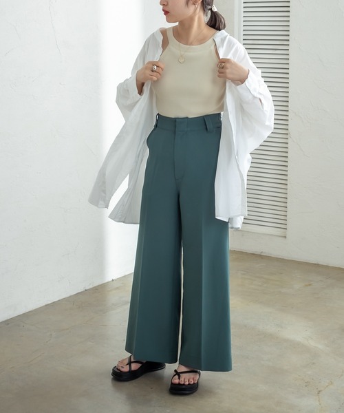 mystic（ミスティック）の「パット付アメスリニットキャミソール（キャミソール・レディース・ブラック/グリーン/アイボリー・FREE）」の9枚目の写真