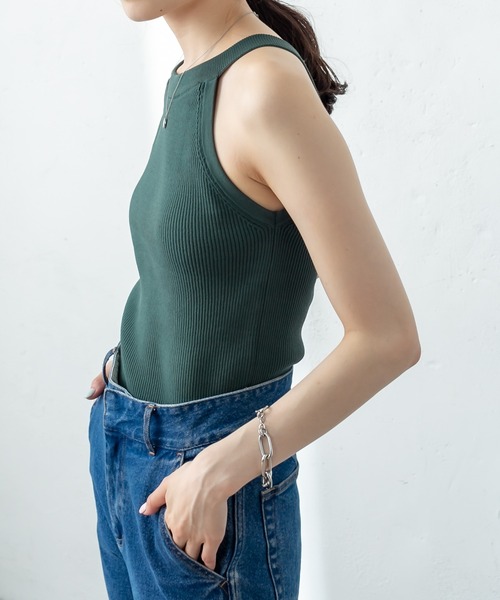 mystic（ミスティック）の「パット付アメスリニットキャミソール（キャミソール・レディース・ブラック/グリーン/アイボリー・FREE）」の14枚目の写真