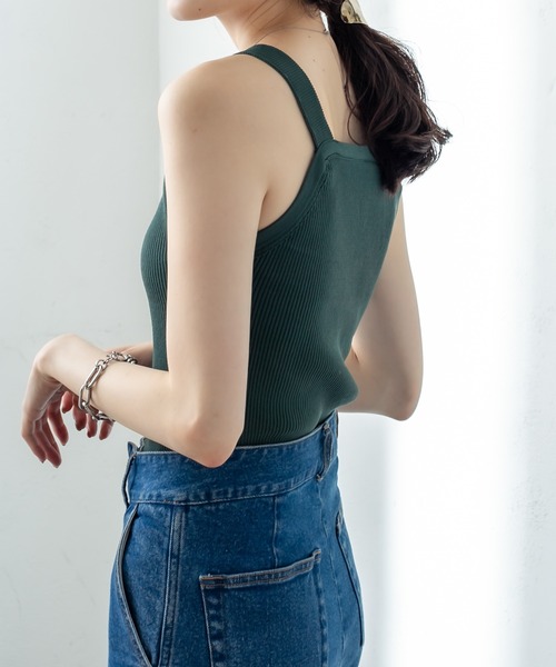 mystic（ミスティック）の「パット付アメスリニットキャミソール（キャミソール・レディース・ブラック/グリーン/アイボリー・FREE）」の15枚目の写真