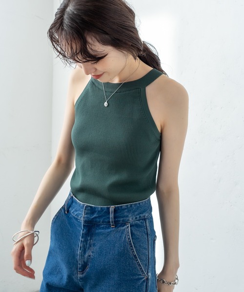 mystic（ミスティック）の「パット付アメスリニットキャミソール（キャミソール・レディース・ブラック/グリーン/アイボリー・FREE）」の16枚目の写真