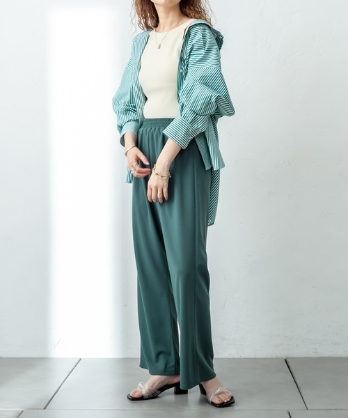 mystic（ミスティック）の「パット付アメスリニットキャミソール（キャミソール・レディース・ブラック/グリーン/アイボリー・FREE）」の8枚目の写真