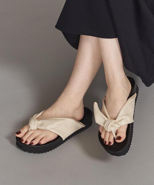 BEAUTY&YOUTH UNITED ARROWS（ビューティーアンドユースユナイテッドアローズ）の「BY トングリボン プラットフォームサンダル（サンダル・レディース・オフホワイト/オリーブ/ブラック・MEDIUM/LARGE）」の10枚目の写真