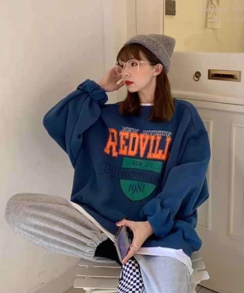 KOR（ケーオーアール）の「ビッグシルエット ロゴプルオーバー（スウェット・レディース・グレー/ブラック/ネイビー・FREE）」の19枚目の写真