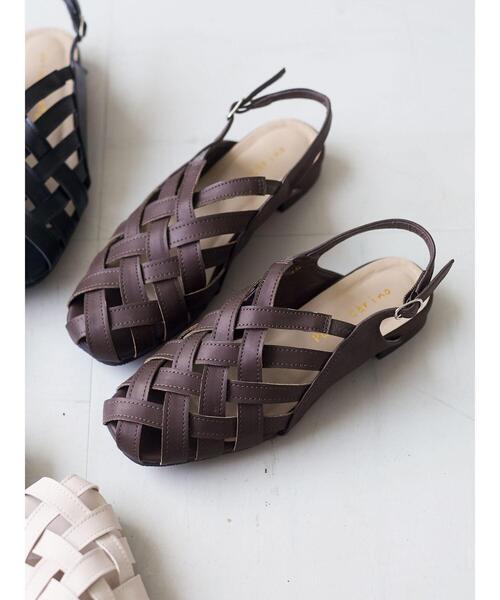 Green　Parks（グリーンパークス）の「・アミコミデザインサンダル＊（サンダル・レディース・アイボリー/ダークブラウン/ブラック・M/L）」の3枚目の写真