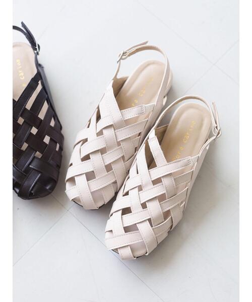 Green　Parks（グリーンパークス）の「・アミコミデザインサンダル＊（サンダル・レディース・アイボリー/ダークブラウン/ブラック・M/L）」の2枚目の写真