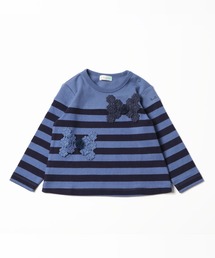 KP（ケーピー）の「リボンモチーフ天竺ボーダー長袖Tシャツ(80-90cm)（Tシャツ/カットソー・キッズ）」
