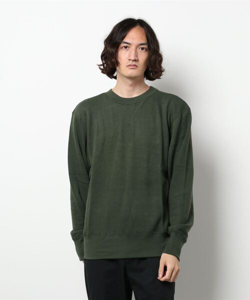 KRIFF MAYER（クリフメイヤー）の「ビッグピケクルー（スウェット・メンズ・ベージュ/ネイビー/オレンジ/グリーン/チャコール・SMALL/MEDIUM/LARGE/X-LARGE）」の4枚目の写真