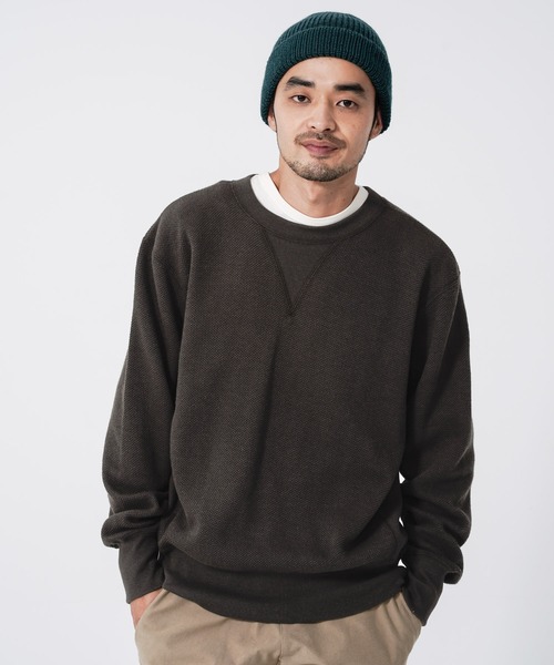 KRIFF MAYER（クリフメイヤー）の「ビッグピケクルー（スウェット・メンズ・ベージュ/ネイビー/オレンジ/グリーン/チャコール・SMALL/MEDIUM/LARGE/X-LARGE）」の2枚目の写真