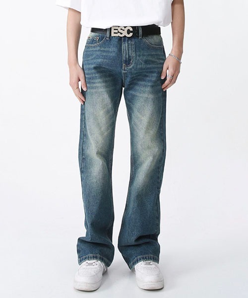 WESTBOY（ウエストボーイ）の「ルーズフレアデニムパンツ/セミワイドデニムパンツ フェード WO21S605PT 【WB ORIGINALS】（デニムパンツ・メンズ・ライトブルー/グレー/ブルー/ホワイト/ブラック/ライトグレー/ブルー系その他・M/L/XL/S）」の7枚目の写真