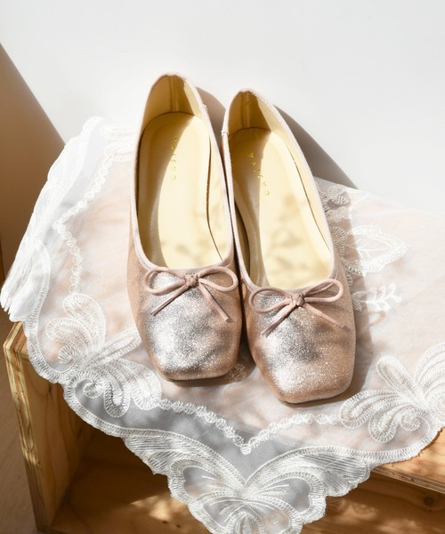 ems excite（エムズエキサイト）の「スクエアバレエシューズ（バレエシューズ・レディース・アニマル/アイボリー/ゴールド/ブラック・MEDIUM/LARGE）」の4枚目の写真