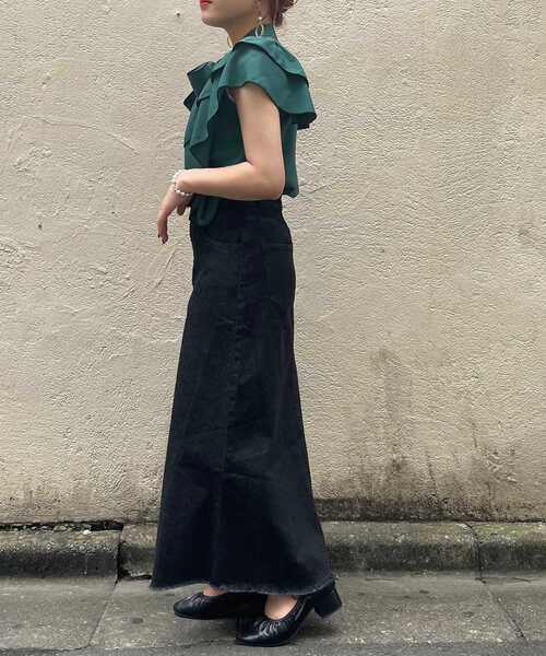 MAJESTIC LEGON(マジェスティックレゴン)の「クラシカルノースリブラウス(シャツ/ブラウス・レディース・グリーン/アイボリー/ブラック系その他/ホワイト系その他2・MEDIUM/SMALL)」の10枚目の写真