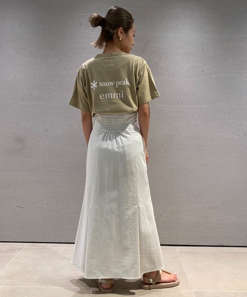 Snow Peak（スノーピーク）の「【emmi×SnowPeak】S/S T－SHIRT_emmi atelier（Tシャツ/カットソー・レディース・ホワイト/ブラウン/アイボリー・M/L）」の21枚目の写真