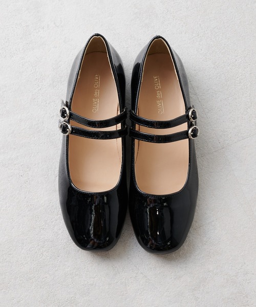 OLIVE des OLIVE（オリーブデオリーブ）の「ダブルストラップバレー/バレーシューズ（バレエシューズ・レディース・ベージュ/ブラック/ゴールド・LARGE/MEDIUM/SMALL）」の17枚目の写真