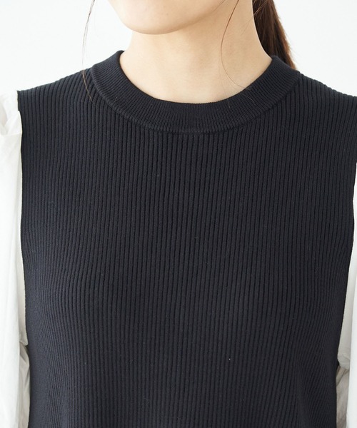 ROPE' PICNIC（ロペピクニック）の「ニット使いボリューム袖ワンピース（ワンピース・レディース・ブラック/オフホワイト/イエロー・38）」の14枚目の写真