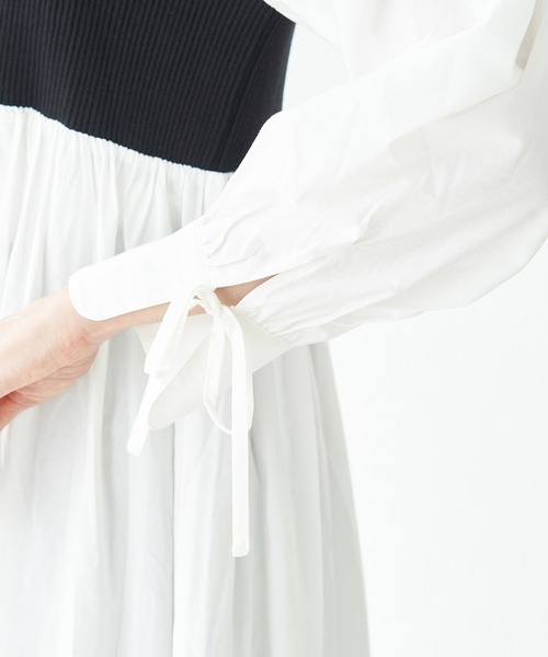 ROPE' PICNIC（ロペピクニック）の「ニット使いボリューム袖ワンピース（ワンピース・レディース・ブラック/オフホワイト/イエロー・38）」の16枚目の写真