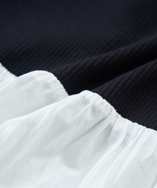 ROPE' PICNIC（ロペピクニック）の「ニット使いボリューム袖ワンピース（ワンピース・レディース・ブラック/オフホワイト/イエロー・38）」の8枚目の写真