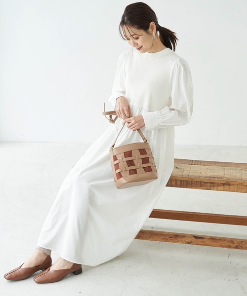 ROPE' PICNIC（ロペピクニック）の「ニット使いボリューム袖ワンピース（ワンピース・レディース・ブラック/オフホワイト/イエロー・38）」の15枚目の写真