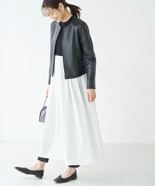 ROPE' PICNIC（ロペピクニック）の「ニット使いボリューム袖ワンピース（ワンピース・レディース・ブラック/オフホワイト/イエロー・38）」の19枚目の写真