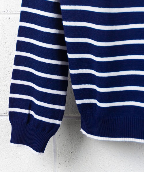 me+em select(ミームセレクト)の「襟つき配色ボーダーニット(ニット/セーター・レディース・ブラック/ネイビー/イエロー/グリーン/アイボリー・FREE)」の18枚目の写真