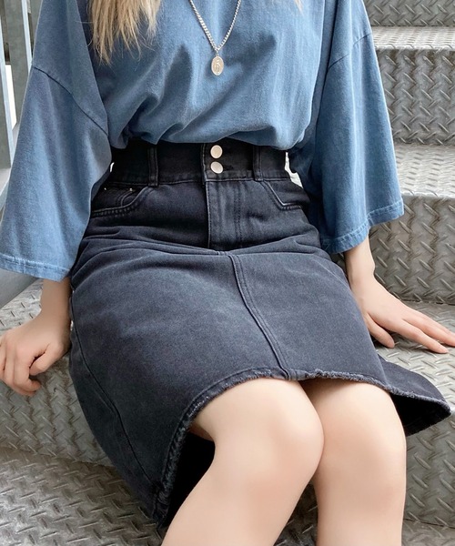 Figments（フィグメンツ）の「デニムスカート（デニムスカート・レディース・ブラック・MEDIUM/SMALL）」の9枚目の写真