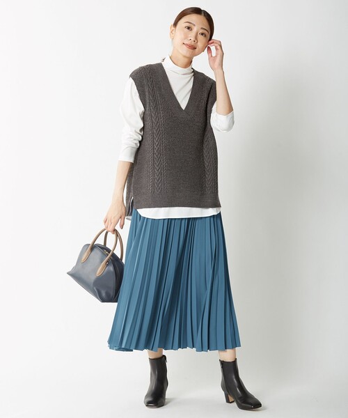 J.PRESS Ladies(J.プレス レディス)の「【洗える】WOOL ACRYLIC ニットベスト(ベスト・レディース・ワイン系/ベージュ系/ライトグレー系・SMALL)」の15枚目の写真