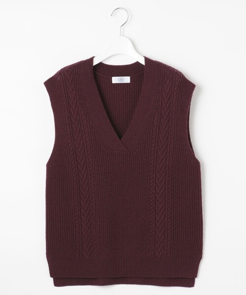 J.PRESS Ladies(J.プレス レディス)の「【洗える】WOOL ACRYLIC ニットベスト(ベスト・レディース・ワイン系/ベージュ系/ライトグレー系・SMALL)」の4枚目の写真