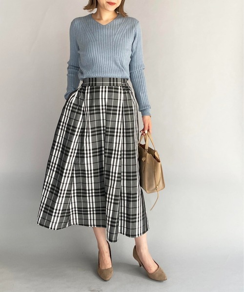 PICCIN(ピッチン)の「チェックフレアギャザースカート(スカート・レディース・ブラック/グレイッシュベージュ・M)」の19枚目の写真