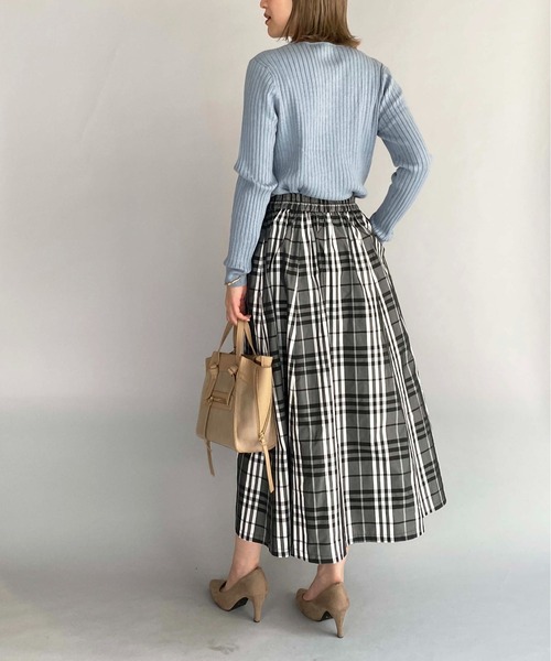 PICCIN(ピッチン)の「チェックフレアギャザースカート(スカート・レディース・ブラック/グレイッシュベージュ・M)」の18枚目の写真