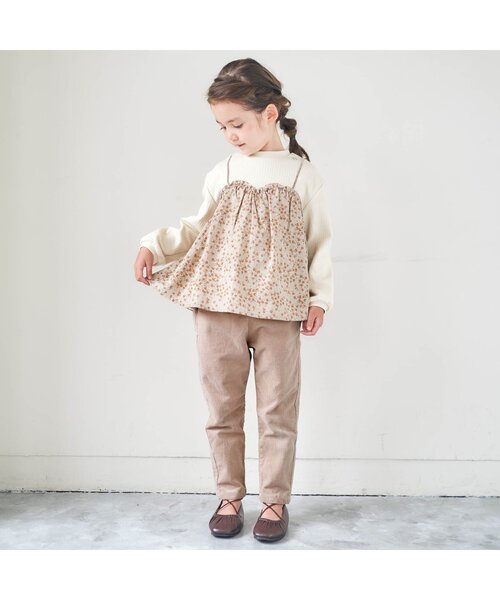 apres les cours（アプレレクール）の「ウエストリボンコーデュロイパンツ（その他パンツ・キッズ・アイボリー/ラベンダー/ベージュ/ブラウン・130/80/110/90/140/120/100）」の5枚目の写真