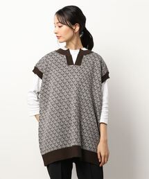 Samansa Mos2 blue | 2WAYニットベスト(ベスト)