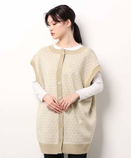 Samansa Mos2 blue（サマンサモスモスブルー）の「2WAYニットベスト（ベスト・レディース・ブラック/ベージュ/ブラウン・ﾌﾘ-）」の5枚目の写真