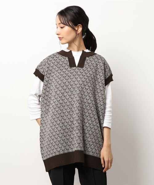 Samansa Mos2 blue（サマンサモスモスブルー）の「2WAYニットベスト（ベスト・レディース・ブラック/ベージュ/ブラウン・ﾌﾘ-）」の8枚目の写真