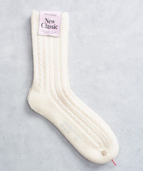 And A（アンドエー）の「MARCOMONDE マルコモンド / wholegarment wool socks ホールガーメント ウールソックス / 10GWGW2-20C（ソックス/靴下・レディース・アイボリー/ライトブラウン/レッド/チャコールグレー・MENS/WOMENS）」の2枚目の写真
