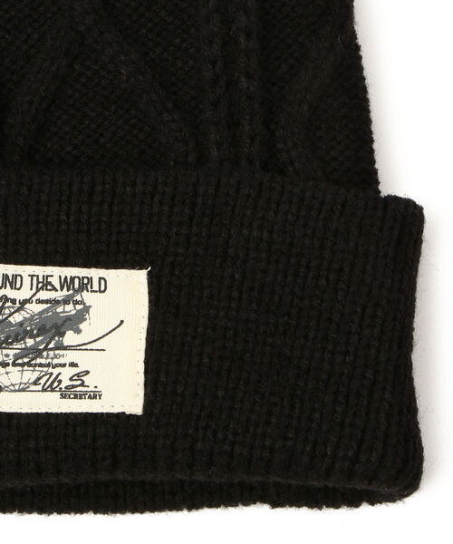 AVIREX(アヴィレックス)の「ケーブルニットキャップ/ CABLE KNIT CAP(ニットキャップ/ビーニー・レディース・オフホワイト/ブラック・FREE)」の5枚目の写真