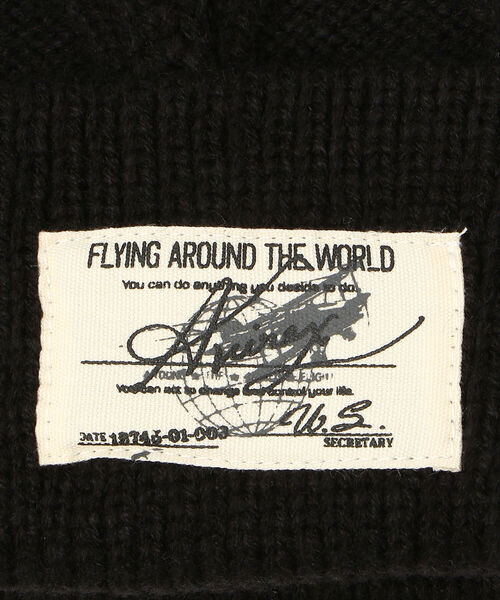 AVIREX(アヴィレックス)の「ケーブルニットキャップ/ CABLE KNIT CAP(ニットキャップ/ビーニー・レディース・オフホワイト/ブラック・FREE)」の6枚目の写真