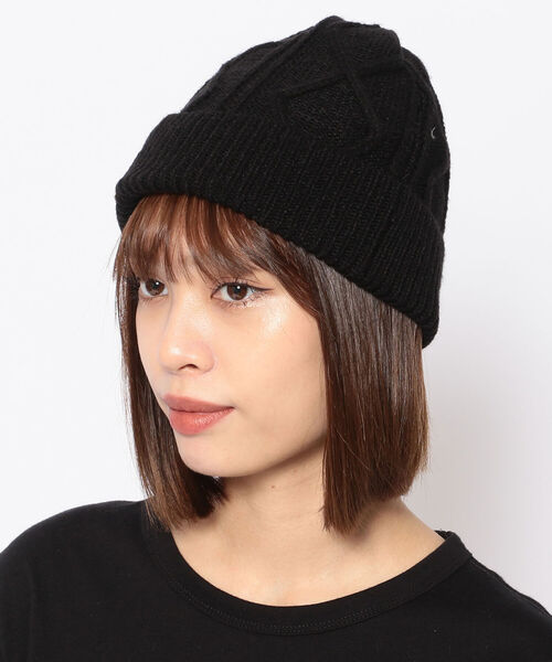 AVIREX(アヴィレックス)の「ケーブルニットキャップ/ CABLE KNIT CAP(ニットキャップ/ビーニー・レディース・オフホワイト/ブラック・FREE)」の7枚目の写真