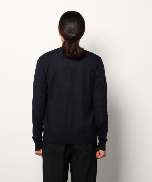 EMPORIO ARMANI（エンポリオアルマーニ）の「【エンポリオ アルマーニ】Vネックカーディガン プレーンニット バージンウール製（カーディガン/ボレロ・メンズ・ブラック/ネイビー・48/44/46/50）」の3枚目の写真