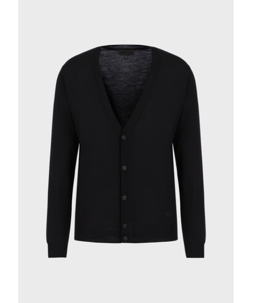 EMPORIO ARMANI（エンポリオアルマーニ）の「【エンポリオ アルマーニ】Vネックカーディガン プレーンニット バージンウール製（カーディガン/ボレロ・メンズ・ブラック/ネイビー・48/44/46/50）」の8枚目の写真