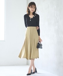 洗えるシークレットゴムハイウエストAライン美脚スカート