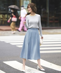 洗えるシークレットゴムハイウエストAライン美脚スカート