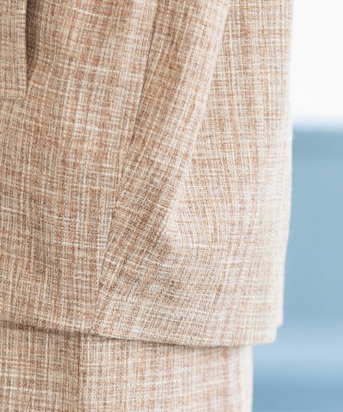 VIS（ビス）の「【セットアップ対応】カラーツイードゆるジャコット（チェスターコート・レディース・ブラック/ベージュ・M/S）」の16枚目の写真