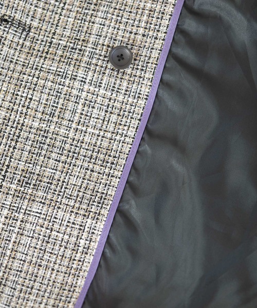 VIS（ビス）の「【セットアップ対応】カラーツイードゆるジャコット（チェスターコート・レディース・ブラック/ベージュ・M/S）」の18枚目の写真