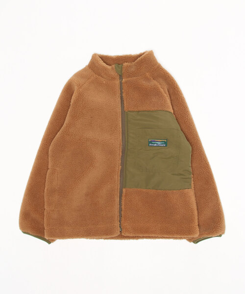 FREAK'S STORE(フリークスストア)の「FREAK'S STORE/フリークスストア 【WEB限定】KIDS スタンドカラーボアジャケット(ブルゾン・キッズ・ブラック/ベージュ/ナチュラル・110/120/130/140/150)」の2枚目の写真