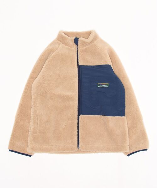 FREAK'S STORE(フリークスストア)の「FREAK'S STORE/フリークスストア 【WEB限定】KIDS スタンドカラーボアジャケット(ブルゾン・キッズ・ブラック/ベージュ/ナチュラル・110/120/130/140/150)」の3枚目の写真