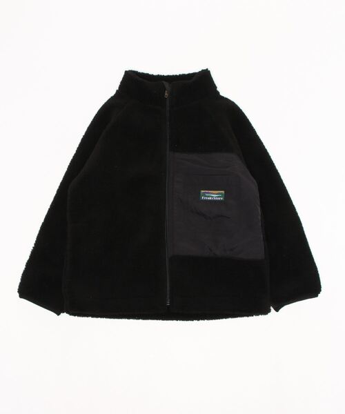 FREAK'S STORE(フリークスストア)の「FREAK'S STORE/フリークスストア 【WEB限定】KIDS スタンドカラーボアジャケット(ブルゾン・キッズ・ブラック/ベージュ/ナチュラル・110/120/130/140/150)」の1枚目の写真