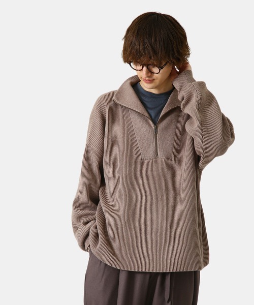 BALLAST ARK（バラストアーク）の「BALLAST ARK / バラストアーク：Half Zip Knit：BA04-K001[AST]（ニット/セーター・メンズ・ブラウン/グレー・M/L）」の11枚目の写真