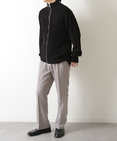 ZIP FIVE（ジップファイブ）の「【ZIP FIVE】あぜ編みドライバーズニット（ニット/セーター・メンズ・ブラック/ネイビー/ブルー/グリーン/グレイッシュベージュ/チャコール・MEDIUM/LARGE）」の7枚目の写真