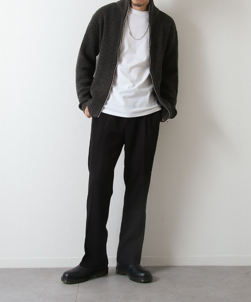 ZIP FIVE（ジップファイブ）の「【ZIP FIVE】あぜ編みドライバーズニット（ニット/セーター・メンズ・ブラック/ネイビー/ブルー/グリーン/グレイッシュベージュ/チャコール・MEDIUM/LARGE）」の9枚目の写真