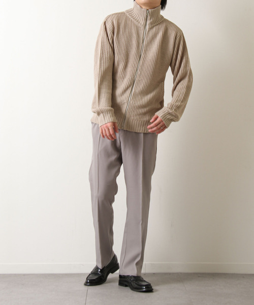 ZIP FIVE（ジップファイブ）の「【ZIP FIVE】あぜ編みドライバーズニット（ニット/セーター・メンズ・ブラック/ネイビー/ブルー/グリーン/グレイッシュベージュ/チャコール・MEDIUM/LARGE）」の10枚目の写真