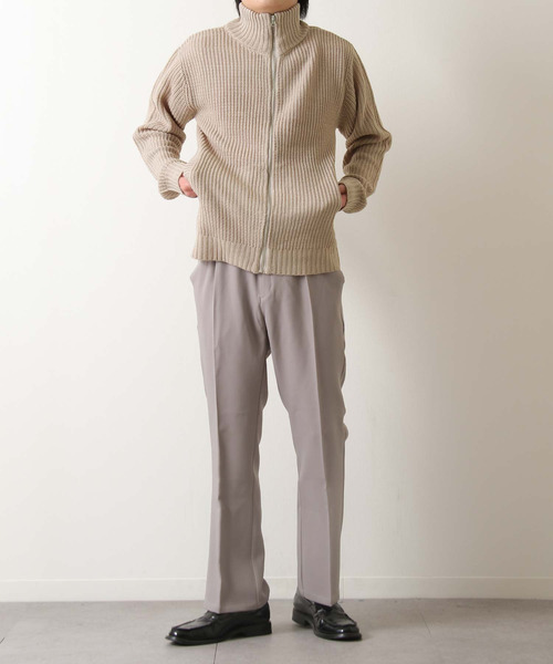 ZIP FIVE（ジップファイブ）の「【ZIP FIVE】あぜ編みドライバーズニット（ニット/セーター・メンズ・ブラック/ネイビー/ブルー/グリーン/グレイッシュベージュ/チャコール・MEDIUM/LARGE）」の11枚目の写真